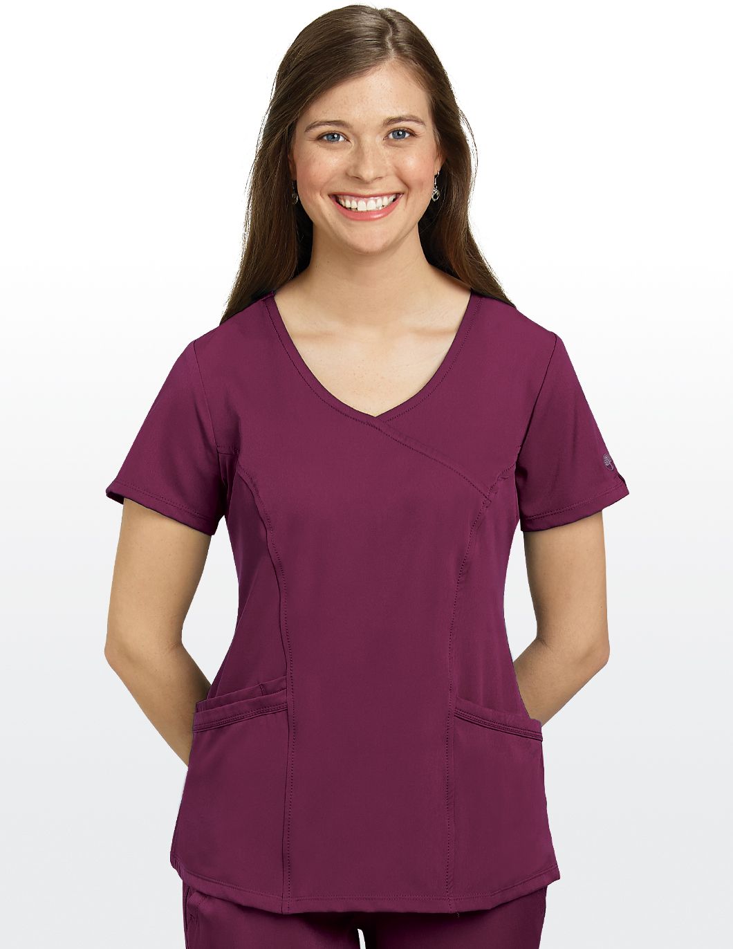 healing-hands-hh-works-womens-crossover-pocket-scrub-top-wine