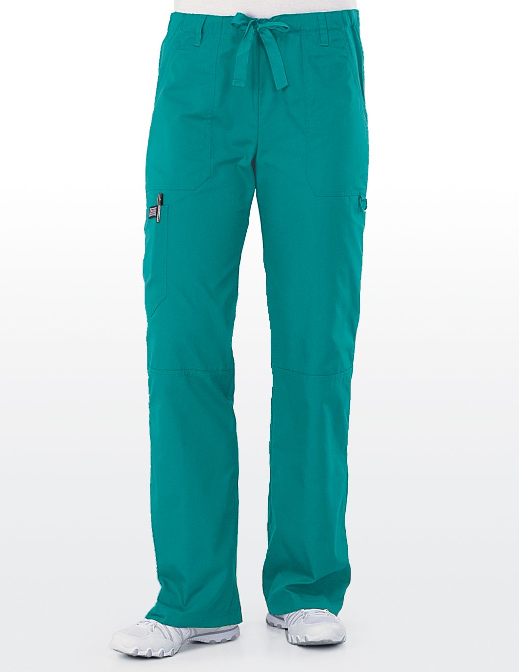 cherokee-originals-womens-drawstring-cargo-scrub-pant-teal