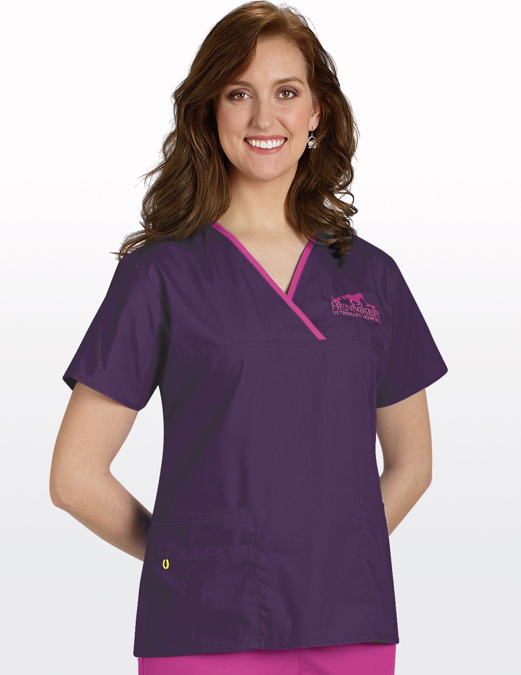 wonderwink-origins-womens-contrast-trim-scrub-top-eggplant-hot-pink