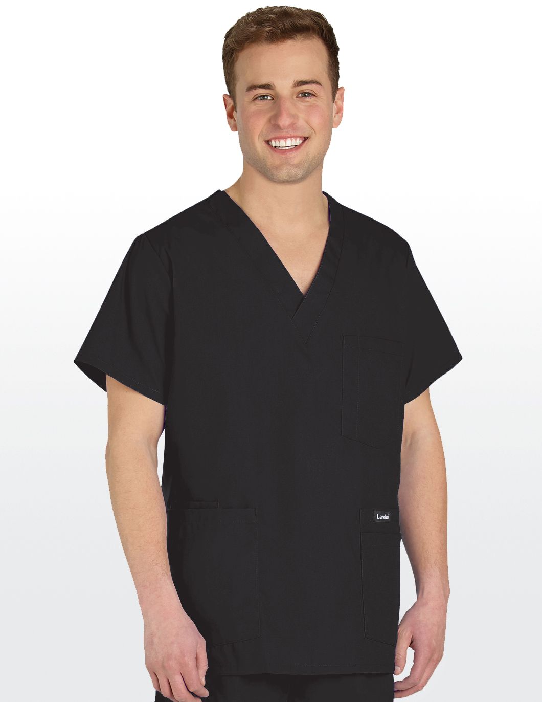 landau-for-men-5-pocket-scrub-top-black